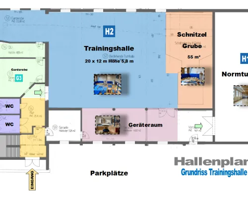 Hallenplan Trainingshalle
